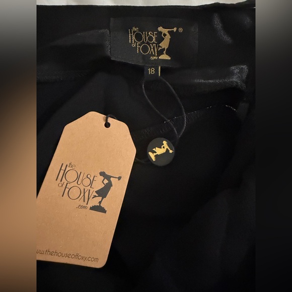 1930s Paramour Bias Cut Gown - Black & Ivory Satin - Picture 2 of 14